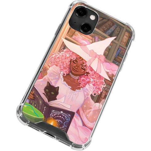 Pink Anime Witch Girls in Library with Cats by Ivy Dolamore iPhone 14 Clear Case